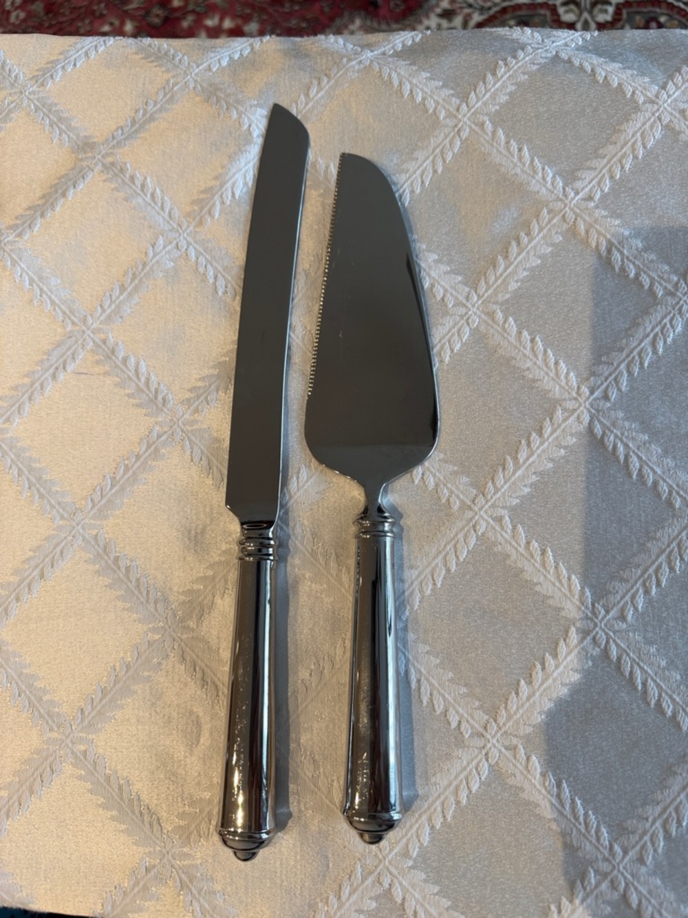 Crate and Barrel Lenox Stainless Steel Cakep Knife and Server Set